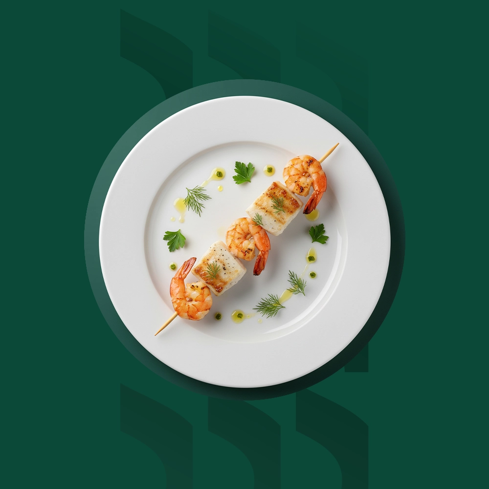 Espetada de Garoupa com Camarão