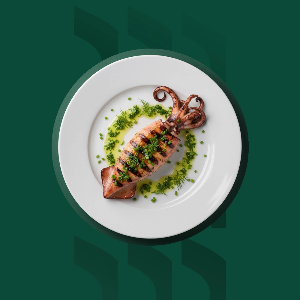 Lulas na Brasa com Vinagrete de Ervas